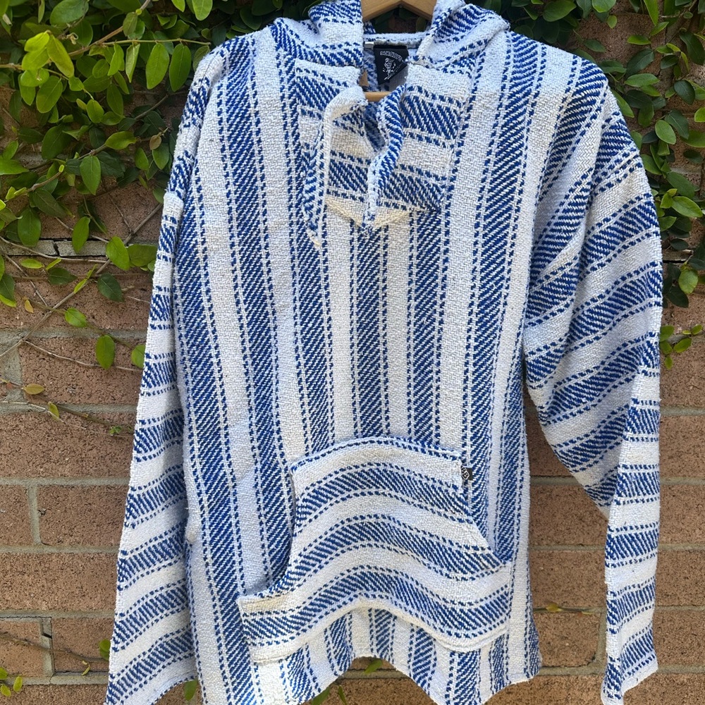 Vtg Surf Baja Billy's Men Sweater XXL Hooded Outdoor Pockets Long Sleeve Retro